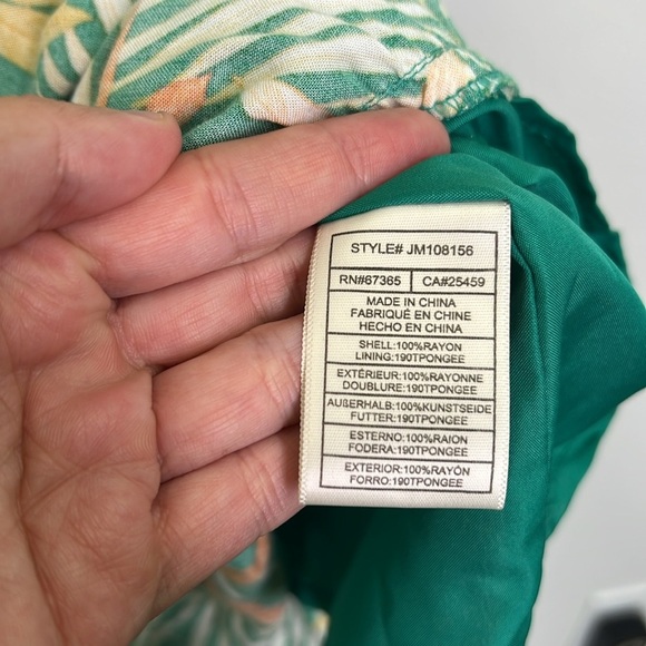 Betsey Johnson - Tropical Leaf Print Smocked Ruffle Tiered Maxi Dress Size XS - Picture 11 of 13